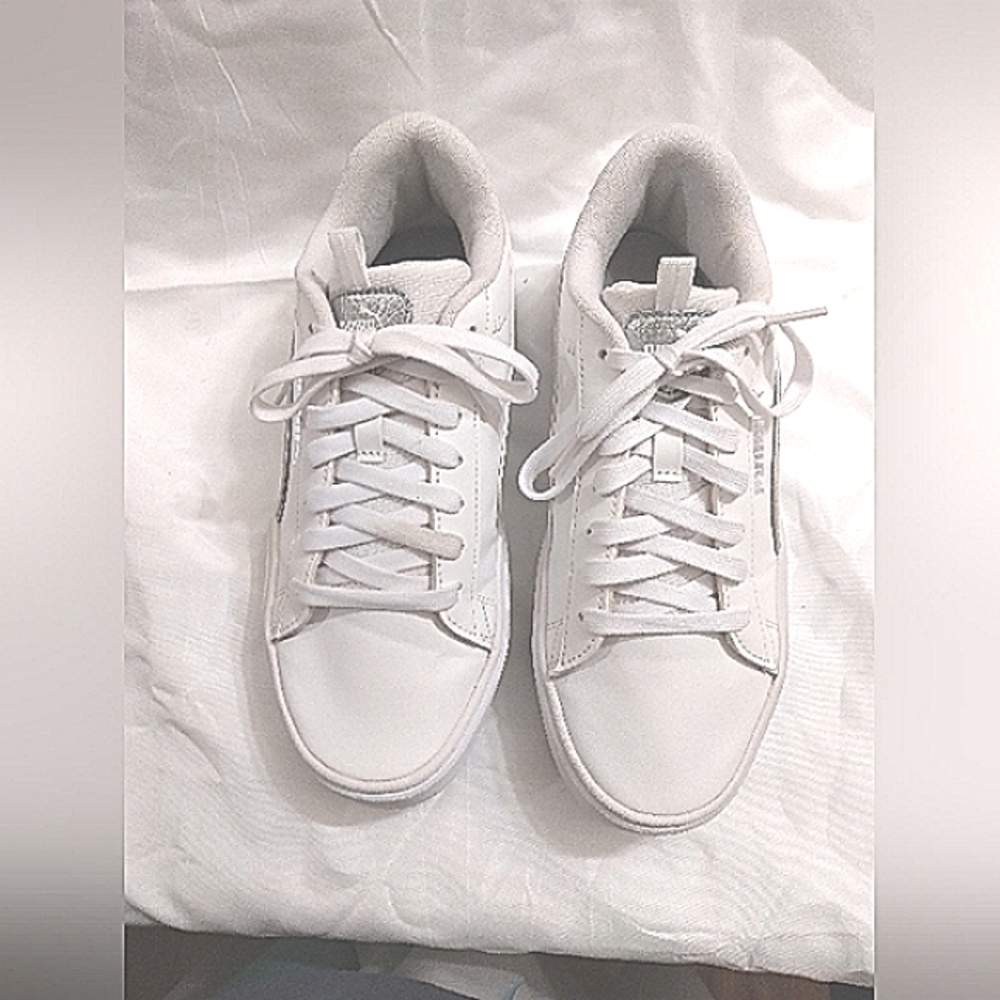 Puma SmashPlatfotm V3 Pop Up Metallics White Size 8.5 Women's Lace Up Detail - Picture 7 of 7